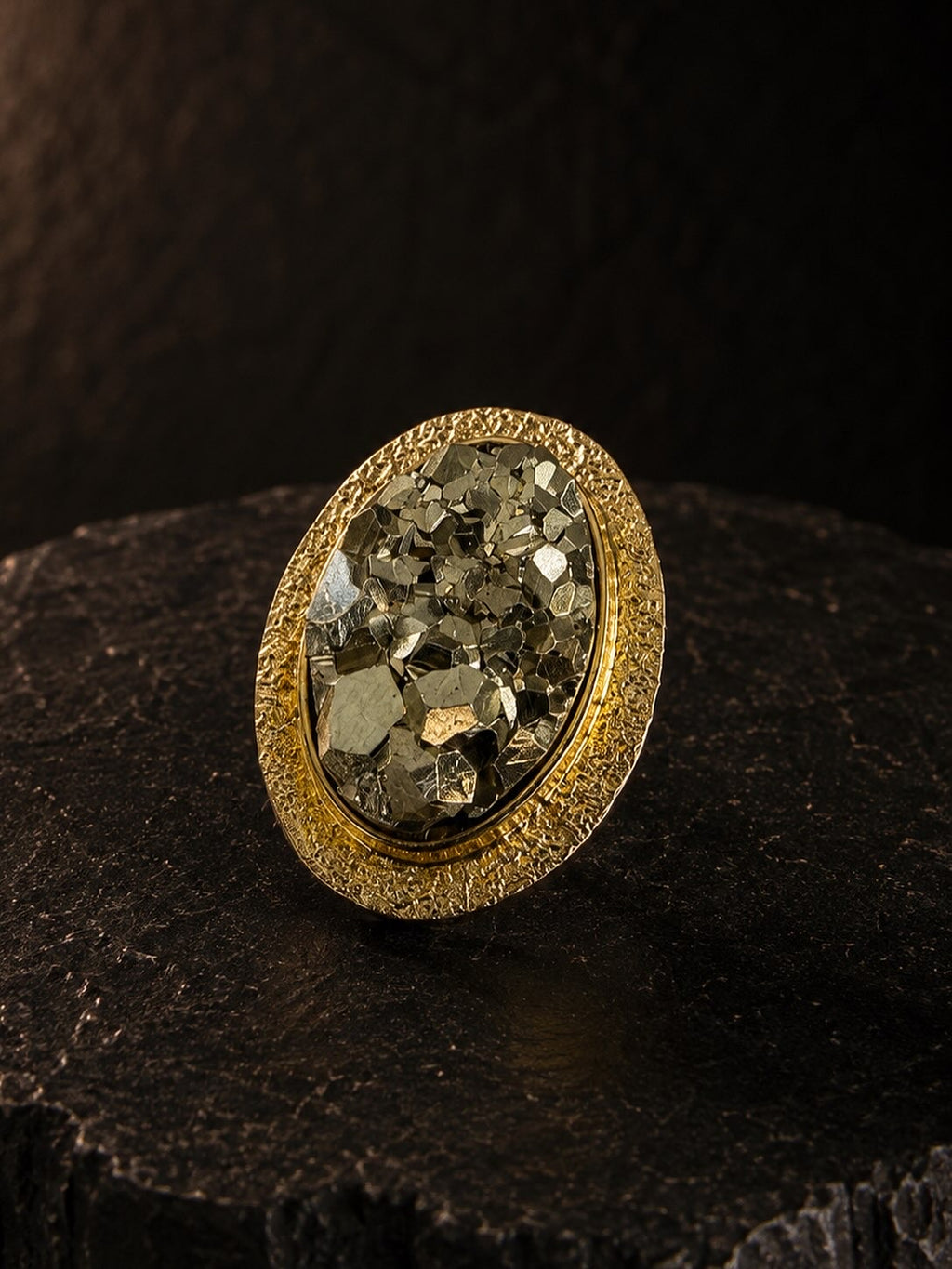 Anillo de bronce con piedra Pirita - EOS