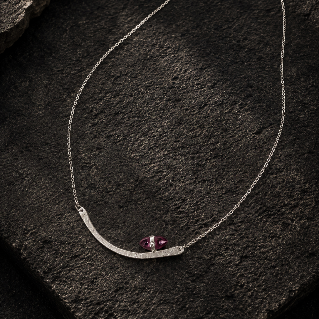 Collar de plata con turmalina y brillante - PITA