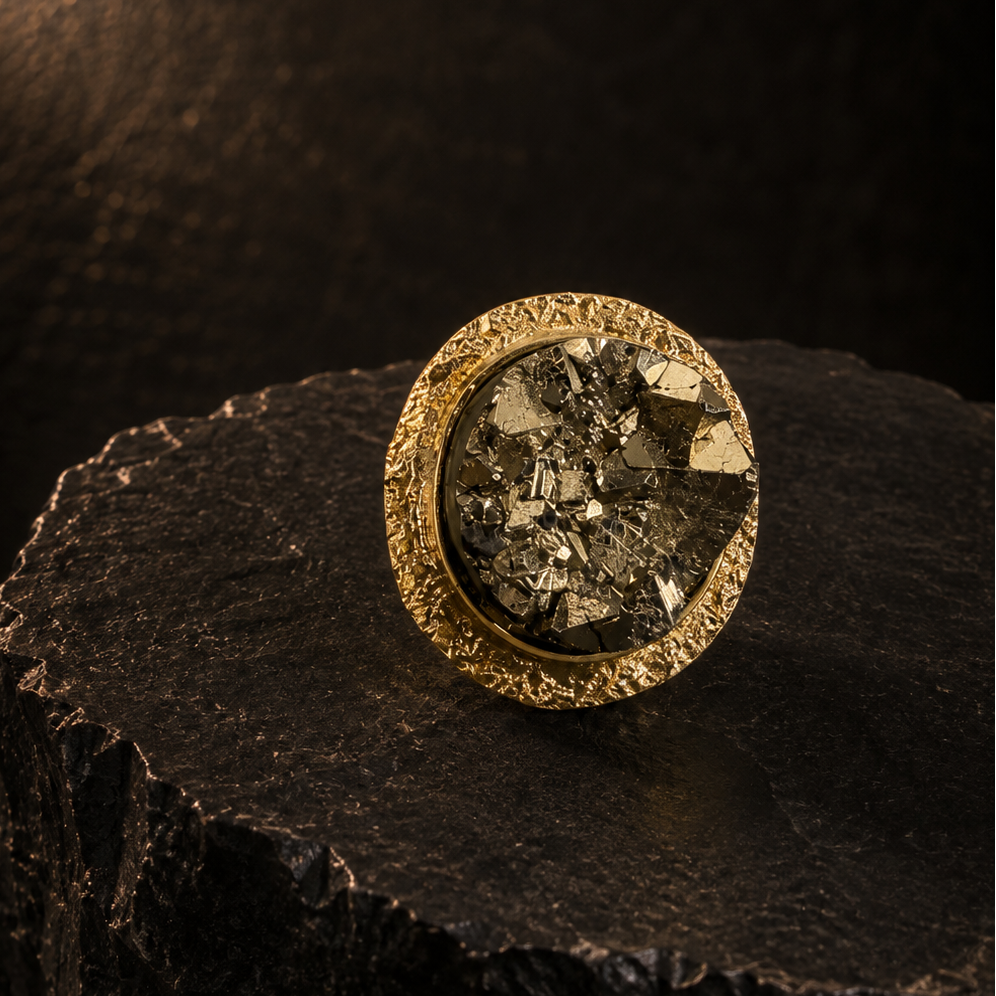 Anillo de bronce con piedra Pirita - EOS