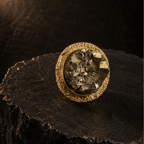 Anillo de bronce con piedra Pirita - EOS