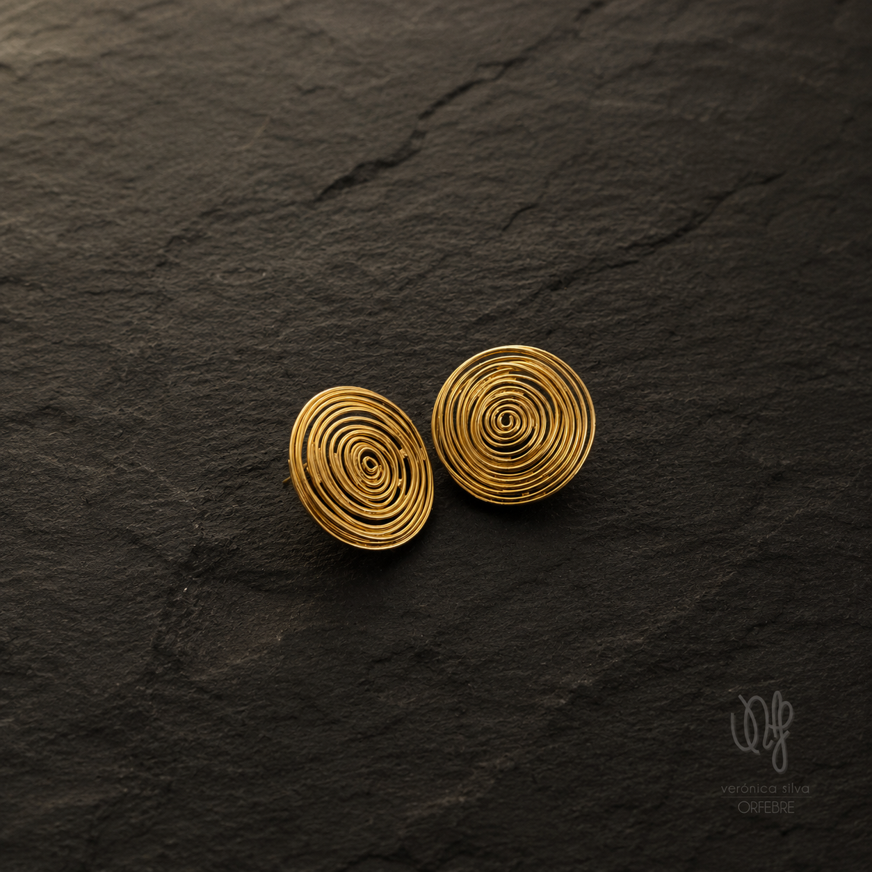 Aros de bronce diseño artesanal - Trival