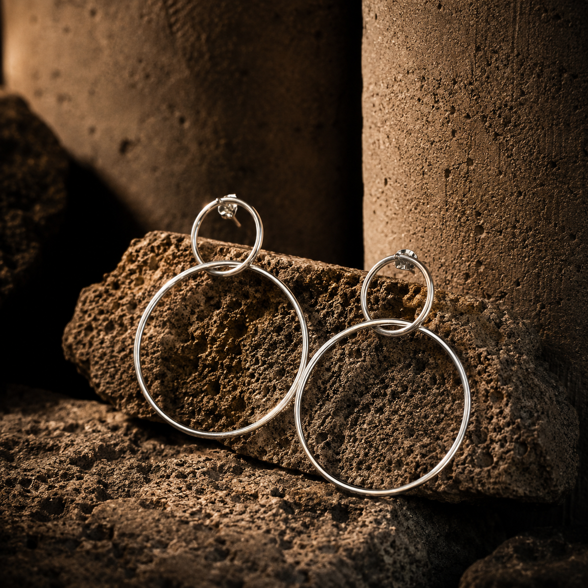 Aros argollas de plata grandes -Mery