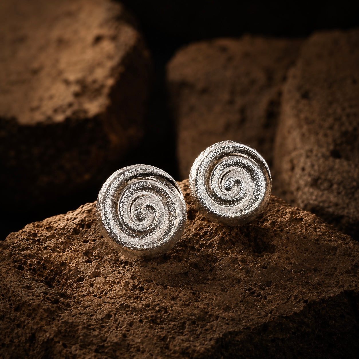 Aros bañados en plata -Caracol - Regalo para mamá