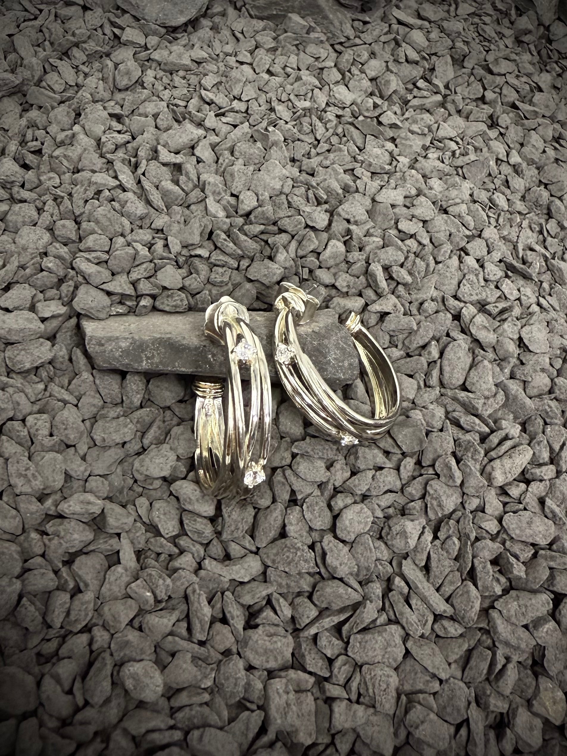 Aros argollas de plata y circones - DULOOP