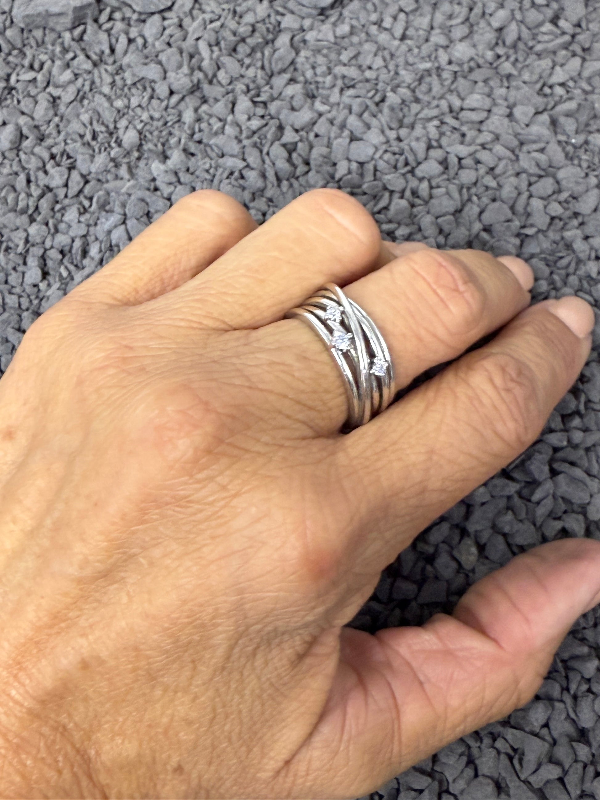 Anillo de plata con circones - DULOOP