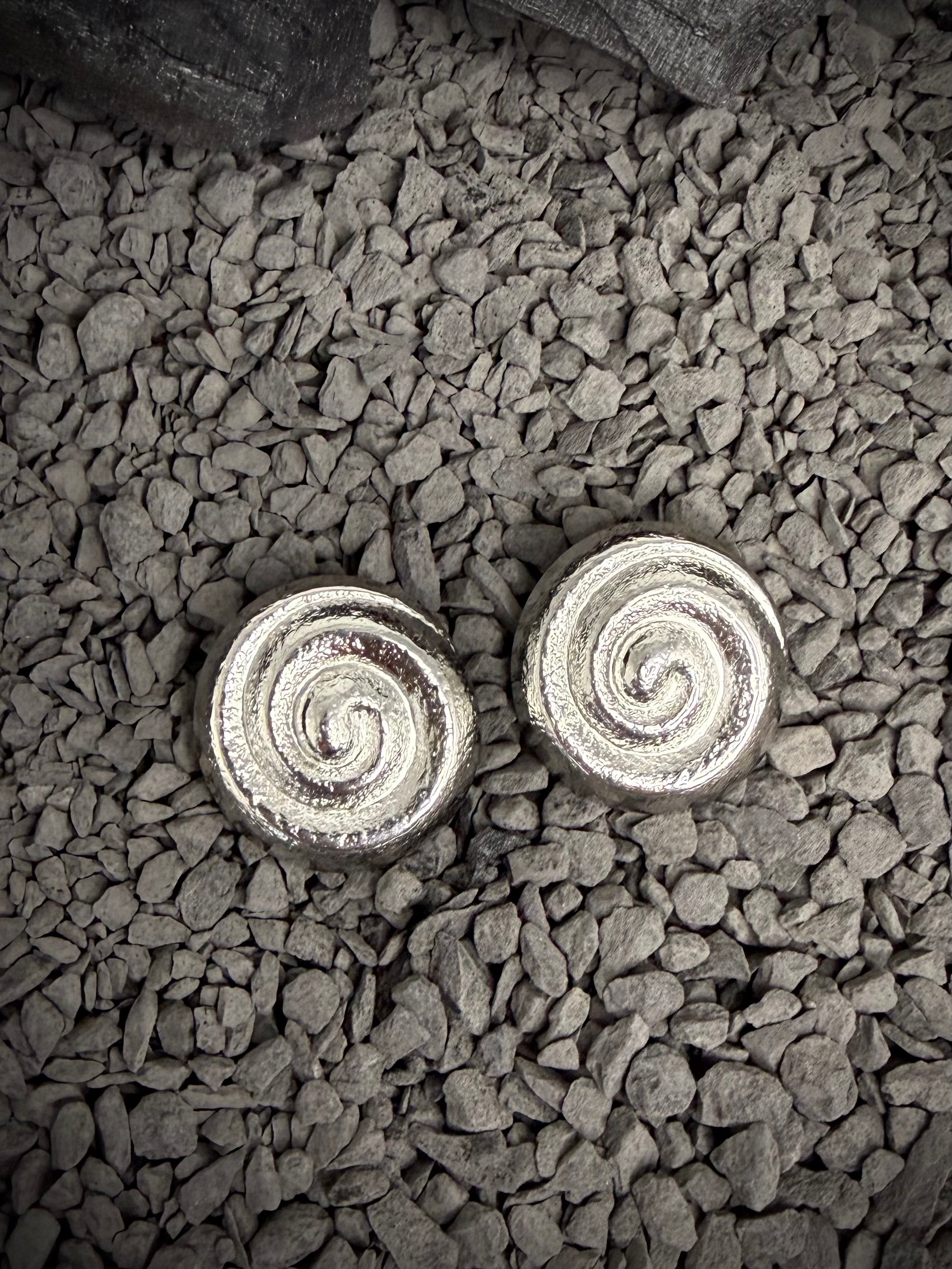 Aros bañados en plata -Caracol - Regalo para mamá