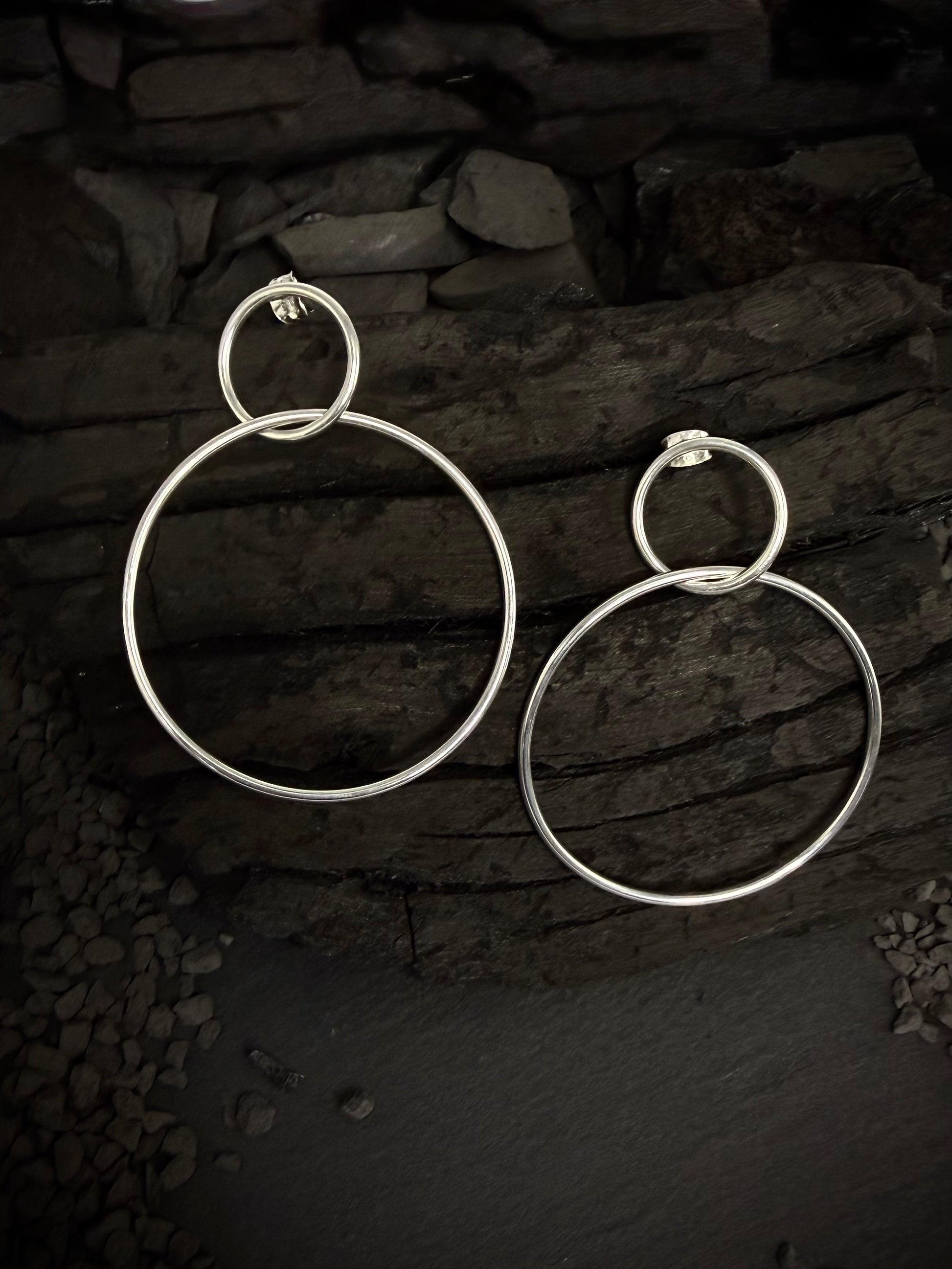 Aros argollas de plata grandes -Mery