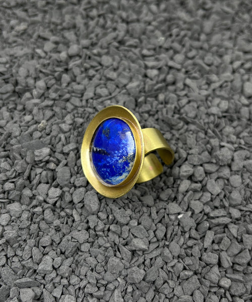 Anillo de bronce con lapislázuli - PACIFICO - Regalo chileno
